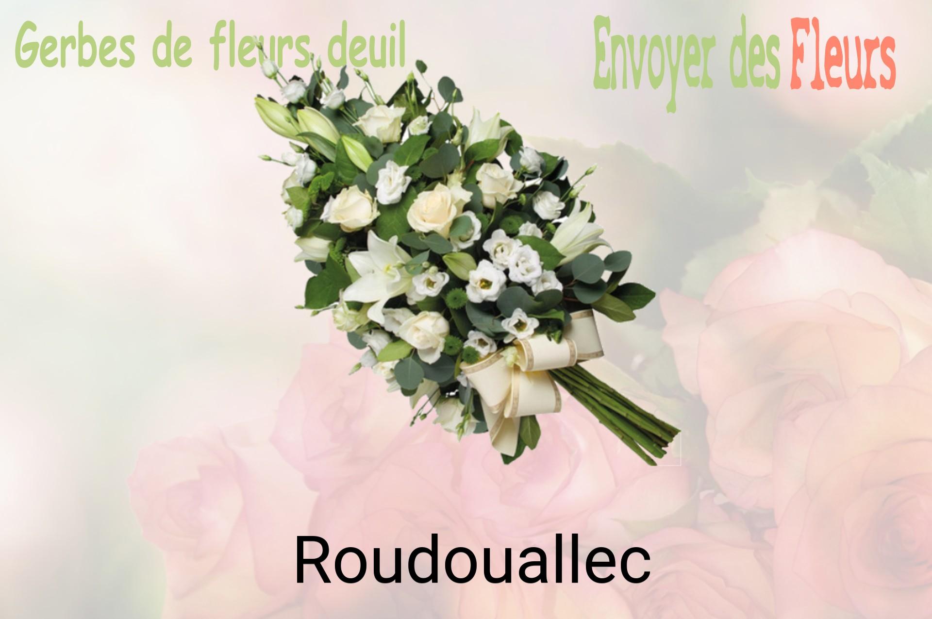 Gerbe de fleurs de deuil livrée à Roudouallec